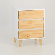 Load image into Gallery viewer, Nallo White Side Table with Three Drawers - Hidden Handles