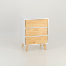 Load image into Gallery viewer, Nallo White Side Table with Three Drawers - Hidden Handles