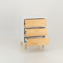 Load image into Gallery viewer, Nallo White Side Table with Three Drawers - Hidden Handles