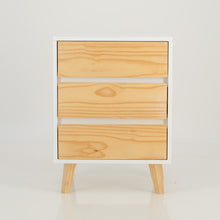 Load image into Gallery viewer, Nallo White Side Table with Three Drawers - Hidden Handles