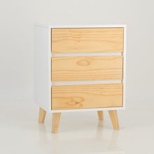 Load image into Gallery viewer, Nallo White Side Table with Three Drawers - Hidden Handles