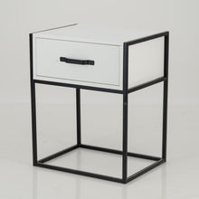 Load image into Gallery viewer, Tsitsikamma White Side Table with One Drawer - Steel Handles