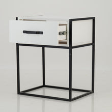 Load image into Gallery viewer, Tsitsikamma White Side Table with One Drawer - Steel Handles