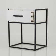 Load image into Gallery viewer, Tsitsikamma White Side Table with One Drawer - Steel Handles