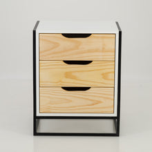 Load image into Gallery viewer, Tsitsikamma White Side Table with Three Drawers - Cut Out Handles