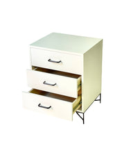 Load image into Gallery viewer, Everest White Side Table Three Drawer - Round Handles