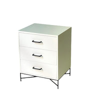 Load image into Gallery viewer, Everest White Side Table Three Drawer - Round Handles