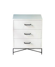 Load image into Gallery viewer, Everest White Side Table Three Drawer - Round Handles
