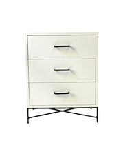 Load image into Gallery viewer, Everest White Side Table Three Drawer - Round Handles