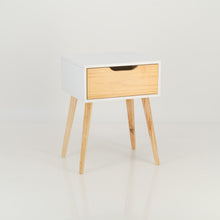 Load image into Gallery viewer, Bhodi Cut-out Handle Single Drawer Side Table White