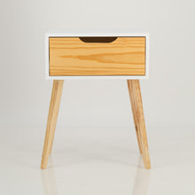 Load image into Gallery viewer, Bhodi Cut-out Handle Single Drawer Side Table White