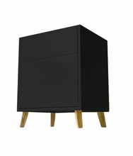 Load image into Gallery viewer, Dudula Black Three Drawer Side Table
