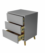Load image into Gallery viewer, Dudula Grey Three Drawer Side Table