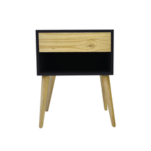Load image into Gallery viewer, Fihlo Black One Drawer + Shelf Side Table