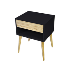 Load image into Gallery viewer, Fihlo Black One Drawer + Shelf Side Table