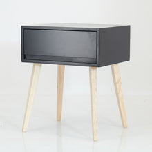 Load image into Gallery viewer, Fihlo Black One Drawer Side Table