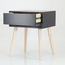 Load image into Gallery viewer, Fihlo Black One Drawer Side Table
