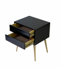 Load image into Gallery viewer, Fihlo Two Drawer Side Table Black