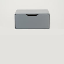 Load image into Gallery viewer, Khaya One Drawer Floating Side Table with Cut Out Handle - Grey