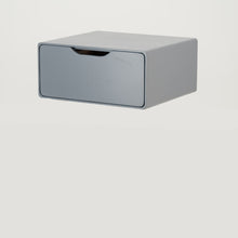Load image into Gallery viewer, Khaya One Drawer Floating Side Table with Cut Out Handle - Grey
