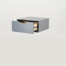 Load image into Gallery viewer, Khaya One Drawer Floating Side Table with Cut Out Handle - Grey
