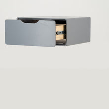 Load image into Gallery viewer, Khaya One Drawer Floating Side Table with Cut Out Handle - Grey