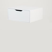 Load image into Gallery viewer, Khaya One Drawer Floating Side Table with Cut Out Handle - White