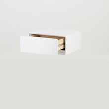 Load image into Gallery viewer, Khaya One Drawer Floating Side Table with Hidden Handle - White