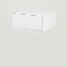 Load image into Gallery viewer, Khaya One Drawer Floating Side Table with Hidden Handle - White