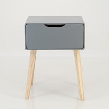 Load image into Gallery viewer, Khaya One Drawer Side Table with Cut Out Handle - Grey