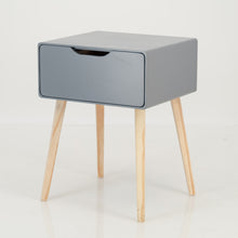 Load image into Gallery viewer, Khaya One Drawer Side Table with Cut Out Handle - Grey