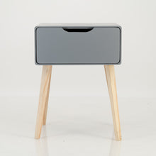 Load image into Gallery viewer, Khaya One Drawer Side Table with Cut Out Handle - Grey