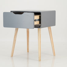 Load image into Gallery viewer, Khaya One Drawer Side Table with Cut Out Handle - Grey