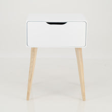 Load image into Gallery viewer, Khaya One Drawer Side Table with Cut Out Handle - White