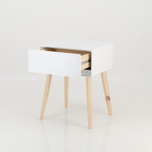 Load image into Gallery viewer, Khaya One Drawer Side Table with Hidden Handle - White
