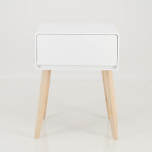 Load image into Gallery viewer, Khaya One Drawer Side Table with Hidden Handle - White