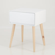 Load image into Gallery viewer, Khaya One Drawer Side Table with Hidden Handle - White