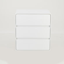 Load image into Gallery viewer, Khaya Three Drawer Floating Side Table with Hidden Handle - White
