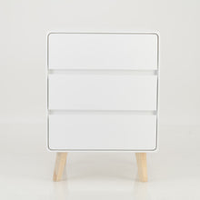 Load image into Gallery viewer, Khaya Three Drawer Side Table with Hidden Handle - White
