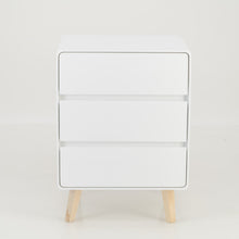 Load image into Gallery viewer, Khaya Three Drawer Side Table with Hidden Handle - White