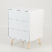 Load image into Gallery viewer, Khaya Three Drawer Side Table with Hidden Handle - White