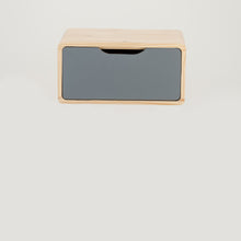Load image into Gallery viewer, Kuva Pine One Drawer Floating Side Table with Cut Out Handle - Grey