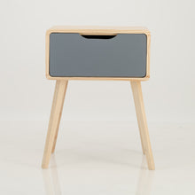 Load image into Gallery viewer, Kuva Pine One Drawer Side Table with Cut Out Handle - Grey