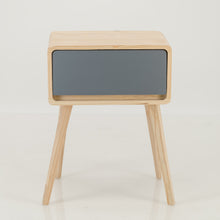 Load image into Gallery viewer, Kuva Pine One Drawer Side Table with Hidden Handle - Grey