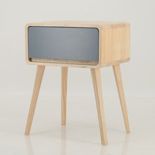 Load image into Gallery viewer, Kuva Pine One Drawer Side Table with Hidden Handle - Grey