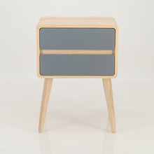 Load image into Gallery viewer, Kuva Pine Two Drawer Hidden Handle Side Table - Grey