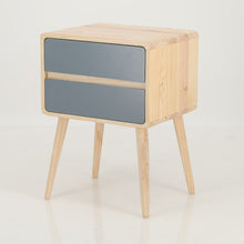 Load image into Gallery viewer, Kuva Pine Two Drawer Hidden Handle Side Table - Grey