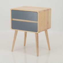 Load image into Gallery viewer, Kuva Pine Two Drawer Hidden Handle Side Table - Grey