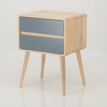 Load image into Gallery viewer, Kuva Pine Two Drawer Hidden Handle Side Table - Grey
