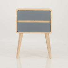 Load image into Gallery viewer, Kuva Pine Two Drawer Hidden Handle Side Table - Grey